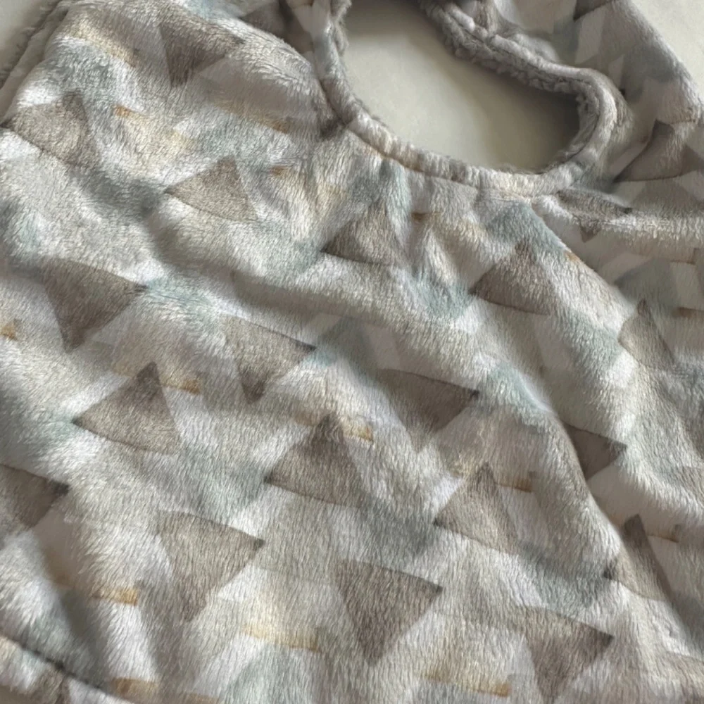 NEW Luxury Baby Bib Minky Gray